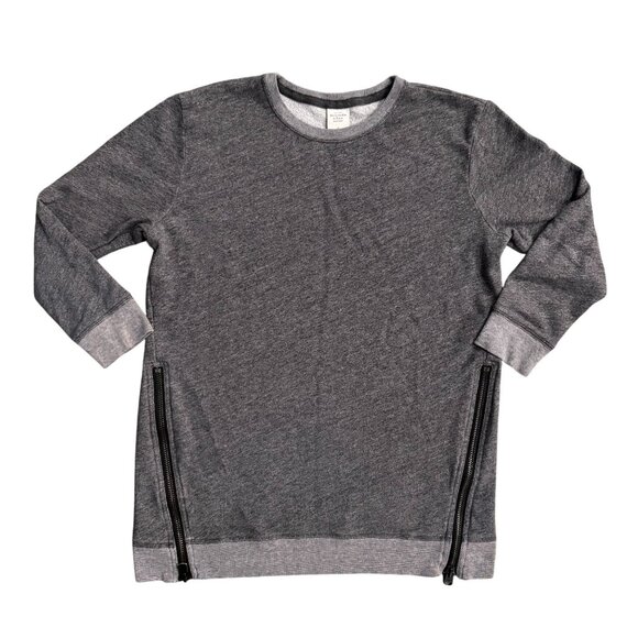 Vtg Abercrombie & Fitch Sweatshirt Womens S Gray Zip‎ Side Accents Y2K Oversized - Picture 1 of 7